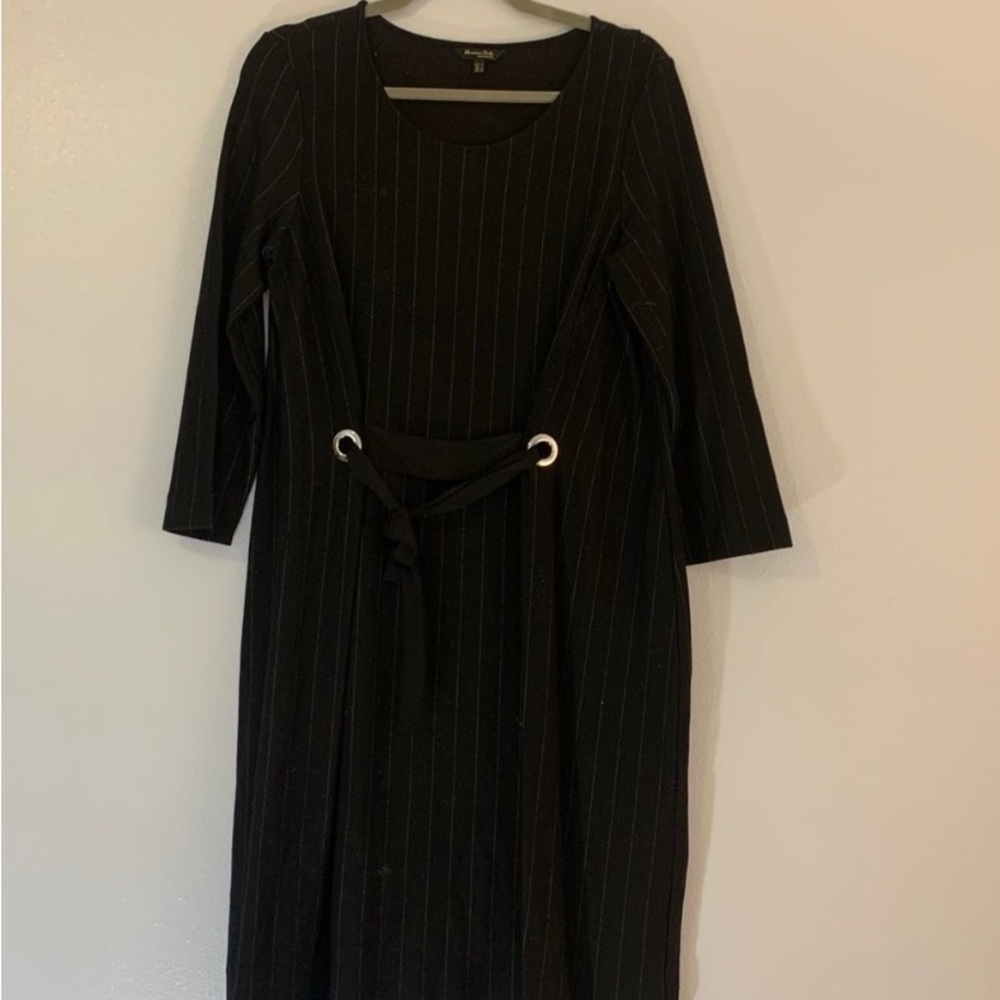 Massimo Dutti Black Pinstripe Dress